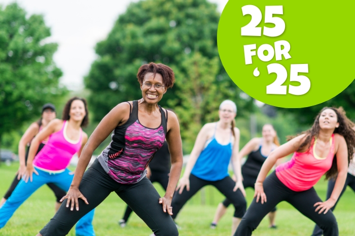 diverse group of ladies exercising outdoors to get fit