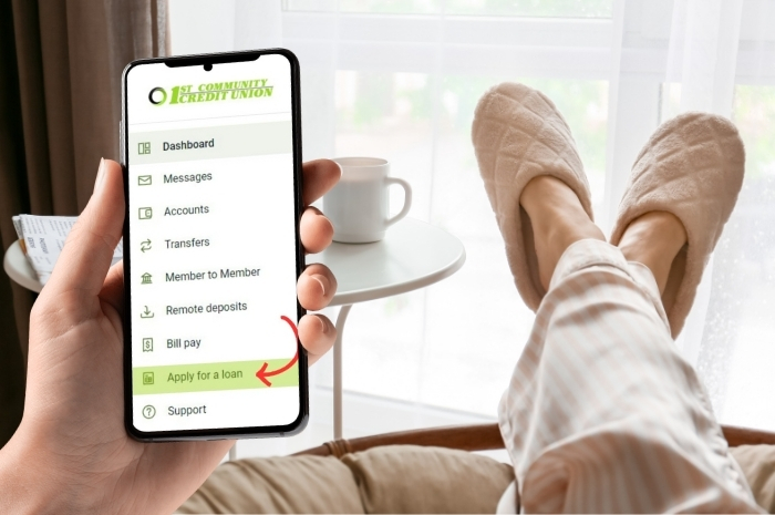 close-up of mobile phone displaying mobile banking